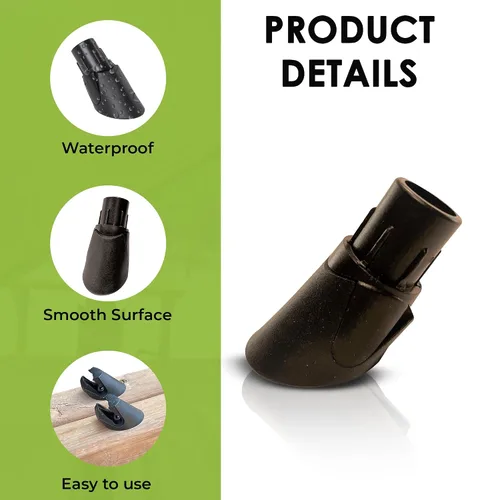 Vista 6 de FENCE & DECK RITE Conectores de balaustre para balaustres metálicos de 3/4", hechos con polipropileno negro de 3/4" para escaleras y cubiertas