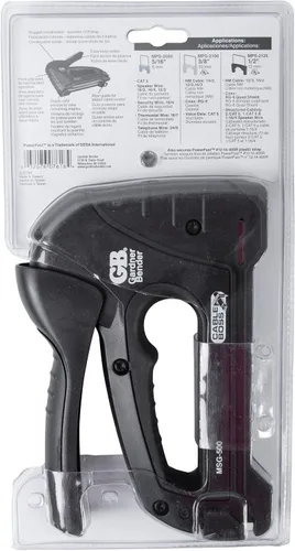 Vista 5 de Gardner Bender MSG-501B - Pistola grapadora de cable resistente, grado profesional, asegura (NM) coaxial y cable de bajo voltaje, negro