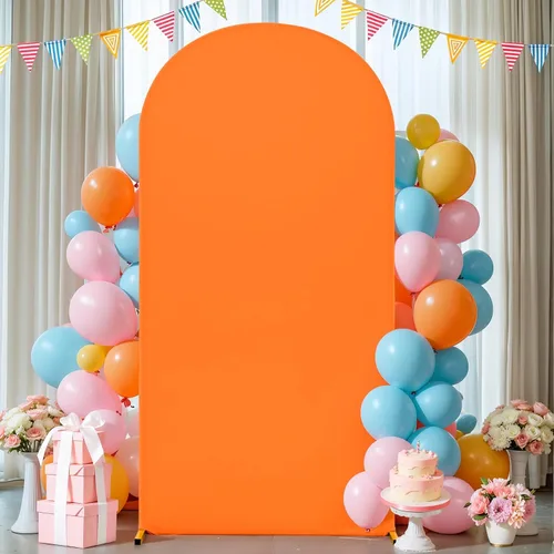 Vista 243 de Baby Blue Arch Backdrop Cover, 6FT Spandex Fitted Wedding Arch Stand Covers Round Top Chiara Backdrop Cover for Birthday Party Ceremony Banquet Azul