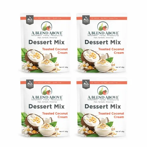 Vista 5 de A Blend Above Toasted Coconut Cream Cheesecake Mix - Postres sin hornear, todo natural, sin gluten, sin MSG, mezcla de postre instantánea, salsa