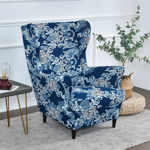 Vista 35 de Eco-Ancheng Funda para silla Wingback, 2 piezas, respaldo de ala, fundas de elastano para sillón con respaldo de ala, fundas para sillón con parte