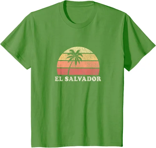 Vista 54 de El Salvador Vintage 70s Retro Throwback Design Camiseta, Azul