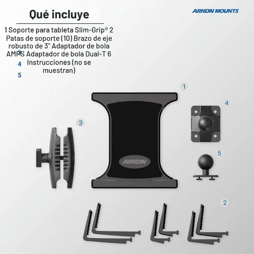 Vista 6 de ARKON Mounts - Soporte para tablet resistente, base de taladro permanente AMPS para vehículos, flotas, escritorios y estaciones de trabajo