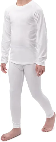 Vista 2 de DEVOROPA 1, 2 conjuntos de ropa interior térmica para niños y jóvenes, con forro polar, capa base elástica, pantalones largos para deportes
