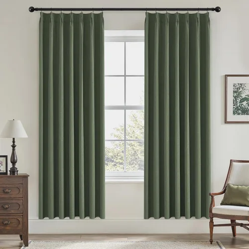 Vista 45 de UHITECH Cortinas plisadas pequeñas de 35 pulgadas de largo, cortinas opacas cortas para ventanas de sótano, aislamiento térmico, cortinas opacas
