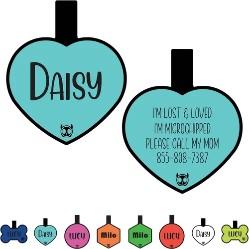 Vista 10 de Etiqueta de gato silenciosa de silicona personalizada con 5 líneas de grabado profundo personalizado duradero, etiqueta de identificación de mascota