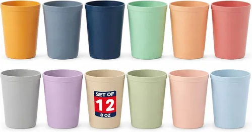 Vista 9 de MASTERCOOK 6 Piezas de Tazas Pequeñas Reutilizables – 8 oz Vasos Irrompibles para Beber – Tazas para Niños Pequeños para Agua, Jugo, Leche – Vasos