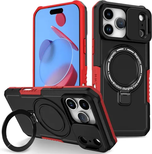 Vista 35 de Funda magnética para iPhone 11, soporte de anillo con ventana corrediza, funda protectora mate a prueba de golpes para iPhone 11 6.1, fundas