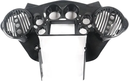 Vista 12 de Carenado interior con doble DIN GPS estéreo para Harley-Davidson Touring FLH 1996-2013-Efecto fibra de carbono Efecto de fibra de carbono.