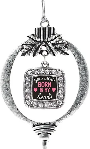 Vista 88 de Inspired Silver - Adorno con dije de reina de rodillo - Adornos navideños cuadrados de plata con joyas de circonita cúbica