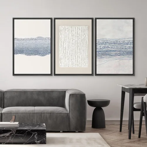 Vista 601 de SIGNWIN Lienzo enmarcado para pared, juego de arte neutro de bosque brumoso, ilustraciones en tono tierra, arte moderno, decorativo, bohemio