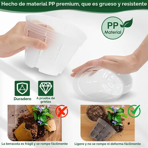 Vista 3 de Paquete de 16 macetas de plástico para orquídeas con agujeros, 4, 5, 6 16