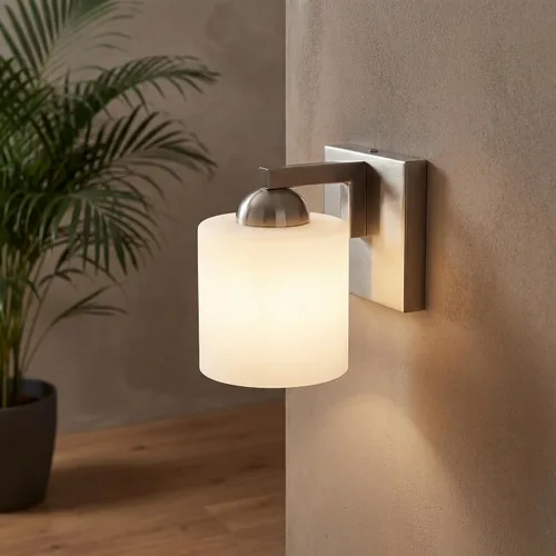 Vista 18 de mirrea Lámpara de tocador negra de 1 luz para espejo, aplique de pared de baño con pantallas de vidrio blanco esmerilado