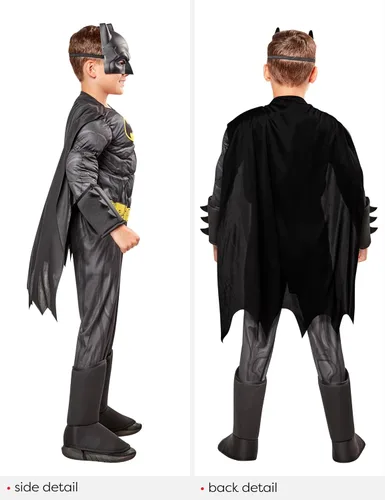 Vista 5 de Rubie's Costume - Disfraz de Batman de lujo para niños de DC Comics