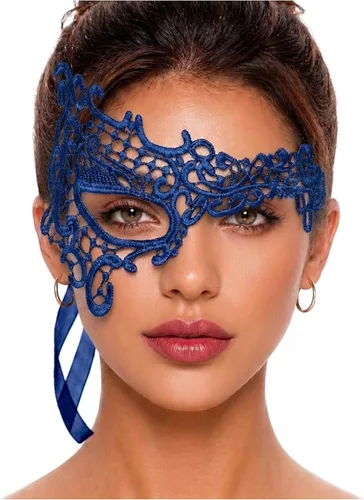 Vista 48 de Masquerade Mask For Women Lace Masquerade Mask for Masquerade Party, Proms, Venetian Party, Mardi Gras, Halloween & Cosplay Ana Bg Pluma de Pavo Real