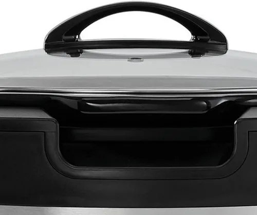 Vista 3 de Crock-Pot Thermoshield - Olla de cocción lenta con asas de fácil transporte, olla de cocción lenta manual de 6 cuartos de galón, color negro
