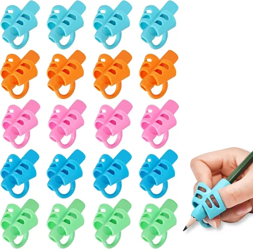Vista 9 de KIGEAPUEL 20 piezas de empuñaduras para lápices para niños, entrenamiento ergonómico de la escritura, soporte para lápices, herramienta de escritura