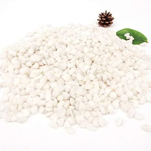 Vista 3 de Piedras decorativas pequeñas de 18 libras, piedras blancas pequeñas para acuario, grava, río roca, grava decorativa pulida natural, piedras