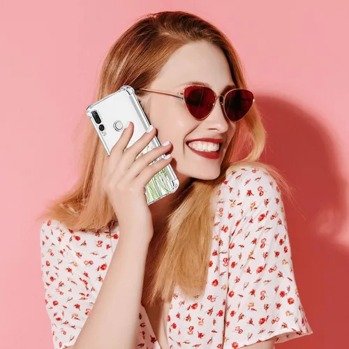 Vista 6 de Funda para Huawei Y9 Prime 2019/Honor 9X/P Smart Z STK-LX1 con protector de pantalla, funda transparente con patrones de jardín de flores, funda
