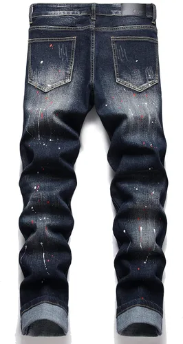 Vista 2 de AITITIA Jeans elásticos rasgados de ajuste regular para hombre