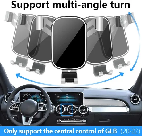 Vista 5 de LUNQIN - Soporte para teléfono de coche para Mercedes Benz Clase GLB 2020 2021 2022 2023 2024 2025 GLB250 AMG 35 4Matic y Benz EQB 2022-2025 250+
