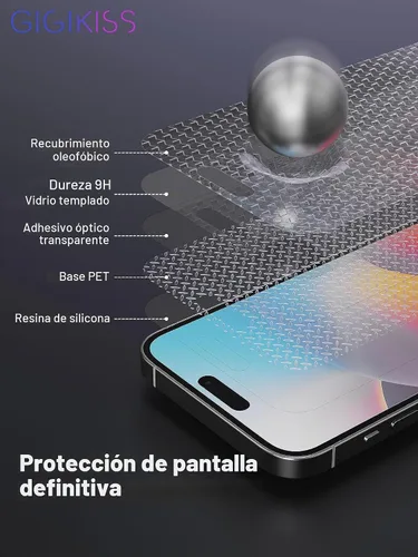 Vista 4 de GIGIKISS Protector de pantalla de privacidad compatible con iPhone 15 Pro de 6.1 pulgadas, protector de pantalla de vidrio templado HD antiespía