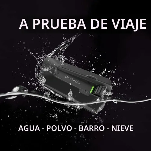 Vista 2 de Cardo Packtalk Neo Sistema de comunicación y intercomunicador para casco de motocicleta, impermeable, 2ª generación Mesh - Conecta hasta 15 pilotos