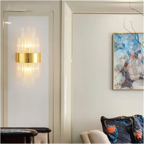 Vista 3 de Lámparas de pared modernas aplique de pared para interiores, escalera LED de cristal, lámpara de sala de estar, dormitorio, lámpara industrial retro