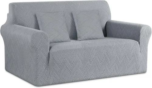 Vista 35 de Ruaozz Funda elástica para sofá de 1 pieza, fundas para sofá de 3 cojines, funda universal antideslizante para sofá, funda lavable de jacquard