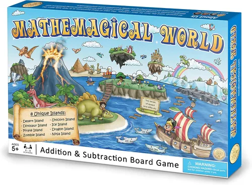 Vista 5 de Mundo Matemágico - Juego de Mesa de Matemáticas de Adición y Sustracción para Niños, 2-4 jugadores, Edades 5+ y Perfecto para Escuela en Casa