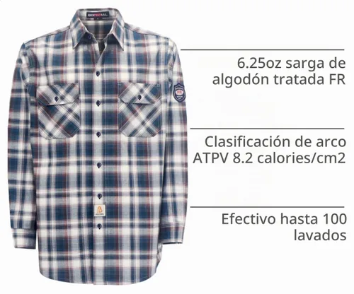 Vista 4 de BOCOMAL Men's FR Shirts 6.25oz Lightweight Flame Resistant Welding Workwear Rojo/Blanco