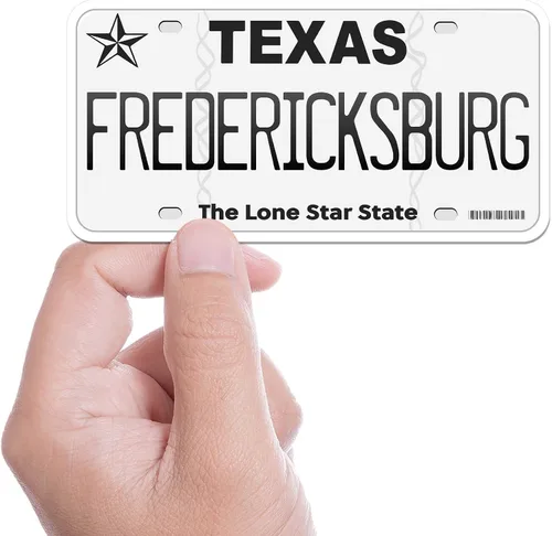 Vista 17 de Calcomanía para placa de matrícula de Texas, elige entre más de 50 ciudades de TX, calcomanía para parachoques de Texas para automóvil, calcomanías