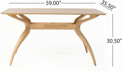 Vista 2 de Christopher Knight Home Salli Mesa de comedor de madera, acabado de roble natural
