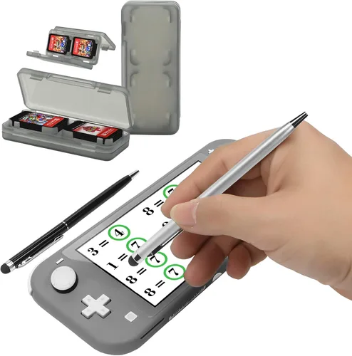 Vista 8 de Switch Lite - Paquete de accesorios, kit con funda de transporte, funda de TPU con protector de pantalla, base de carga, soporte de juego, funda
