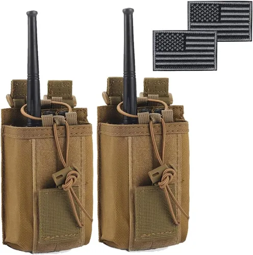 Vista 14 de Bolsa de radio – 1000D Tactical Molle ajustable de dos vías radios soporte bolsa para walkie talkies