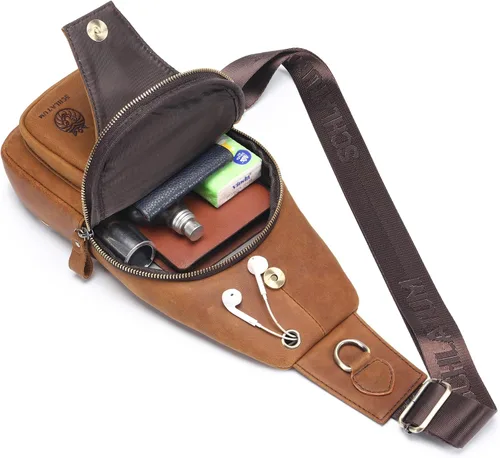 Vista 177 de LUKZIJAES Bolso bandolera de cuero genuino para hombre