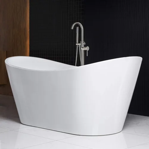 Vista 5 de WOODBRIDGE BTA1517 Bañera independiente contemporánea de remojo, color blanco