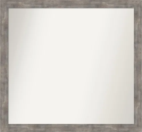 Vista 170 de Amanti Art Silver Bathroom Mirror for Over Sink, 26x45 Custom Made Marred Pewter Rectangle Vanity Mirror, Oversize Casual Wood Frame, Hangs Estaño