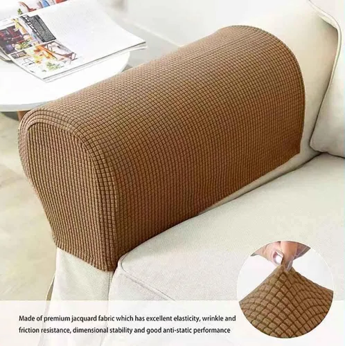 Vista 3 de Fundas elásticas para reposabrazos para sillas y sofás, fundas para reposabrazos de sofá de elastano jacquard, protector de muebles antideslizante