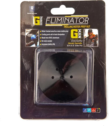 Vista 2 de T-H Marine G-Force Eliminator Tuerca de hélice para motor de pesca al curricán - Modelos MinnKota 30-75 Negro