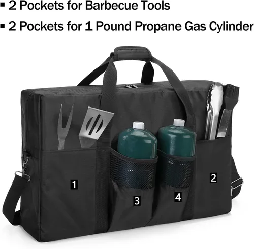Vista 3 de samdew Funda de transporte para estufa de campamento, bolsa de almacenamiento para estufa de campamento compatible con estufa de gas Coleman de 2