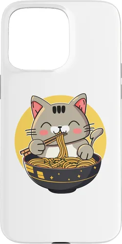 Vista 27 de Funda para iPhone 12/12 Pro Ramen Cat Kawaii Anime Merch Japonés Divertido Neko Noodle Bowl Case
