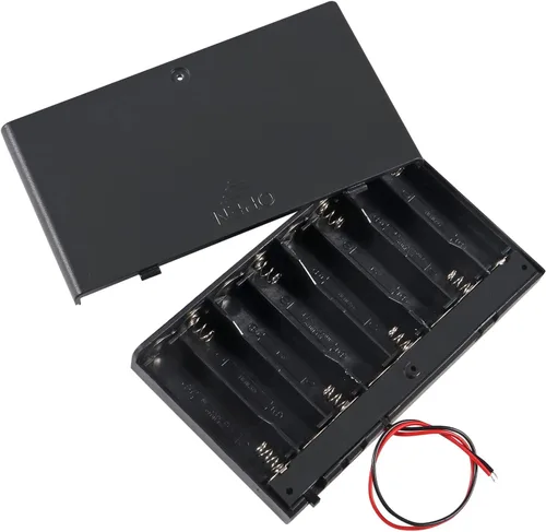Vista 7 de 2 unidades 8 x AA caja de soporte de batería 8 x 12 V AA caja de almacenamiento de batería caja contenedor de batería con cubierta interruptor