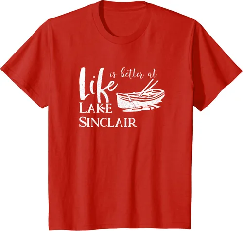 Vista 3 de Life is Better at Lake Sinclair Georgia Camiseta Negro