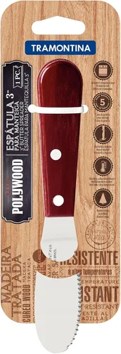 Vista 2 de Tramontina Wood Handle Butter Knife, Polywood, Dishwasher Safe, Durable, Natural Wood, Made in Brazil