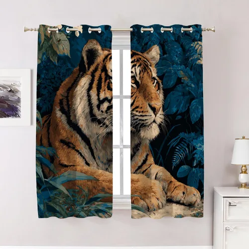 Vista 76 de Cortinas opacas de poliéster multicapa para ventanas de padre e hijo, 2 unidades, 26 x 24 pulgadas