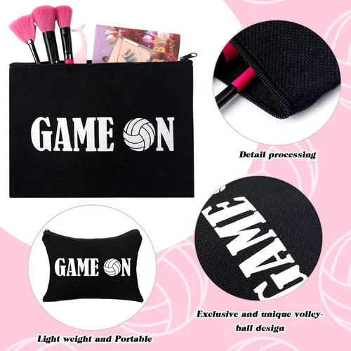 Vista 3 de Irenare 30 bolsas de cosméticos de voleibol, regalos para mujeres, jugadores de voleibol, equipos, bolsa de viaje, bolsas de maquillaje de lona