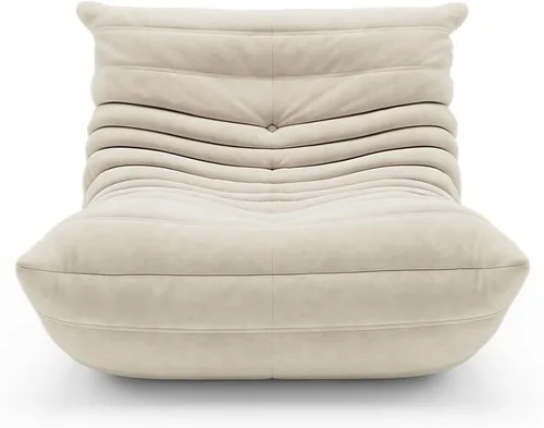 Vista 3 de Puf Togo sin comprimir de alta gama para adultos, sofá de espuma viscoelástica con tela suave, cómodo sillón de sala junto a la chimenea para sala
