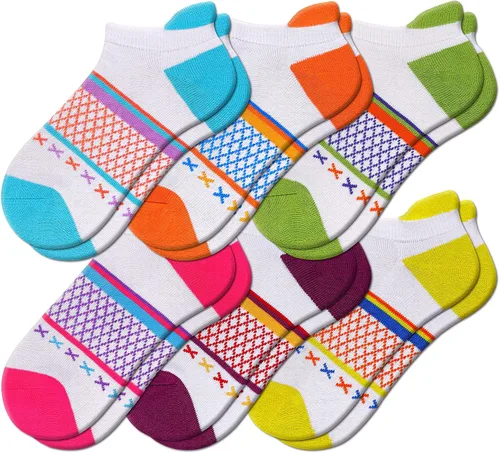 Vista 7 de Eallco Calcetines deportivos para mujer con suela acolchada, 6 pares