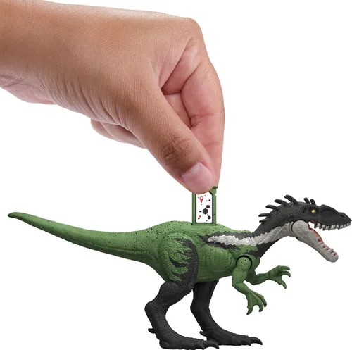 Vista 4 de Mattel Jurassic World Strike Attack Guaibasaurus - Juguete de dinosaurio con acción de golpe único, articulaciones móviles, figura de acción